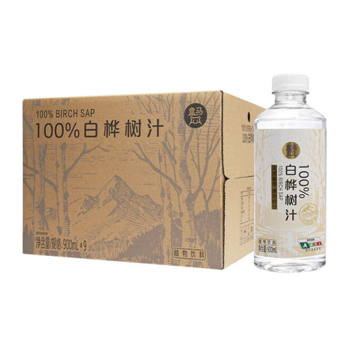 盒马 100%白桦树汁 900ml*9瓶
