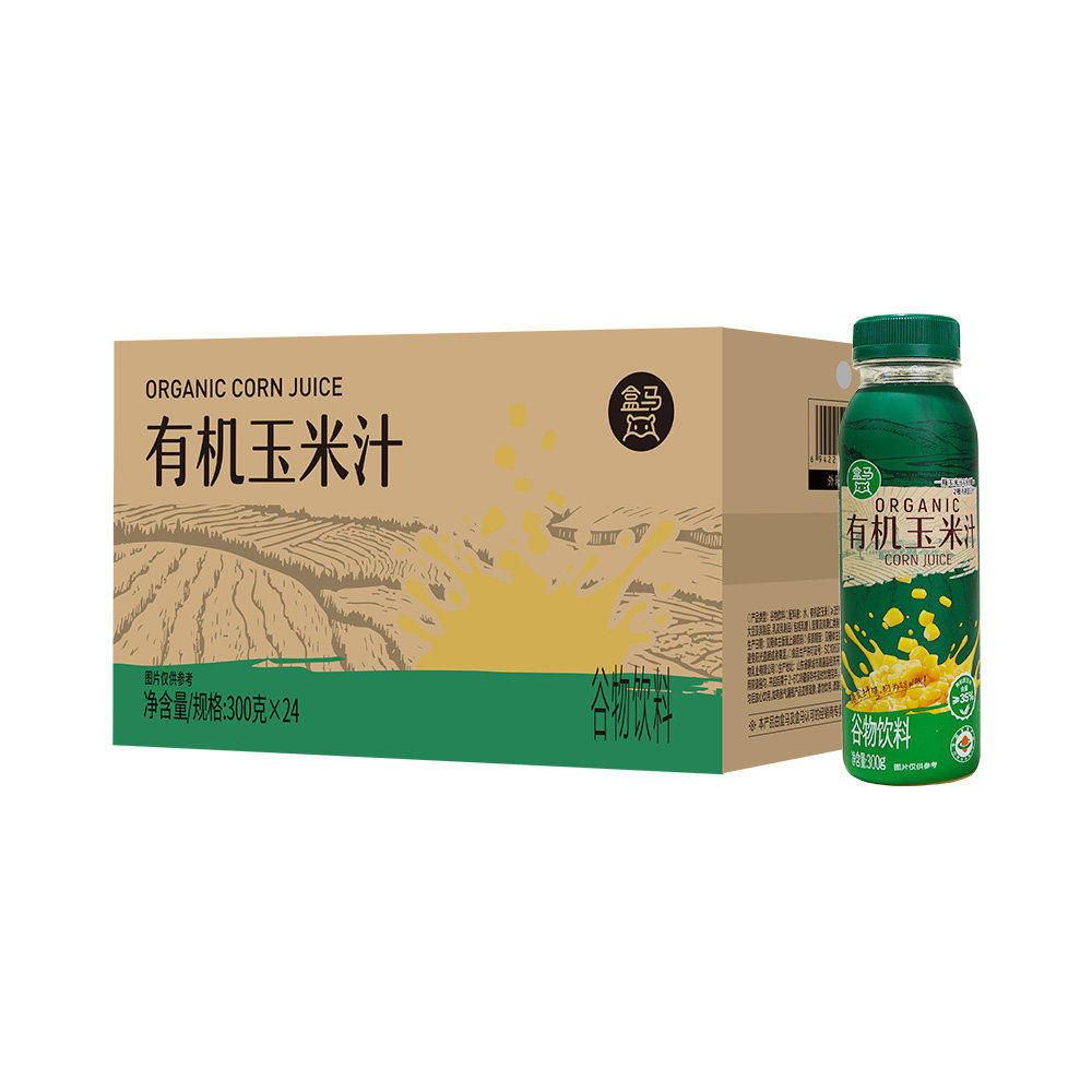 盒马 有机玉米汁 300g*24瓶含膳食纤维果汁饮料