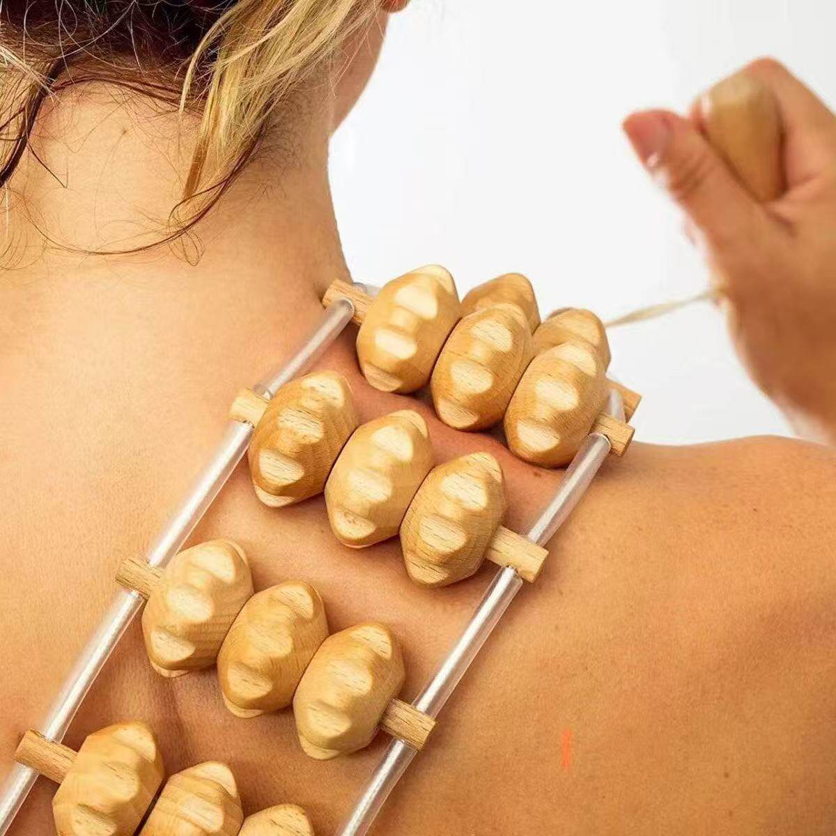 背部滚轮肌肉舒缓按摩榉木拉背器拉背条木质按摩器经络疏通