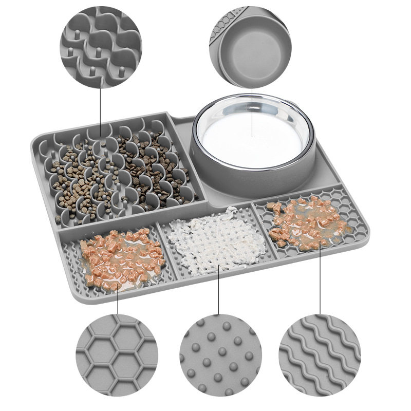 宠物多功能慢食碗舔食垫硅胶防噎带吸盘防滑打翻狗粮狗碗防噎设计