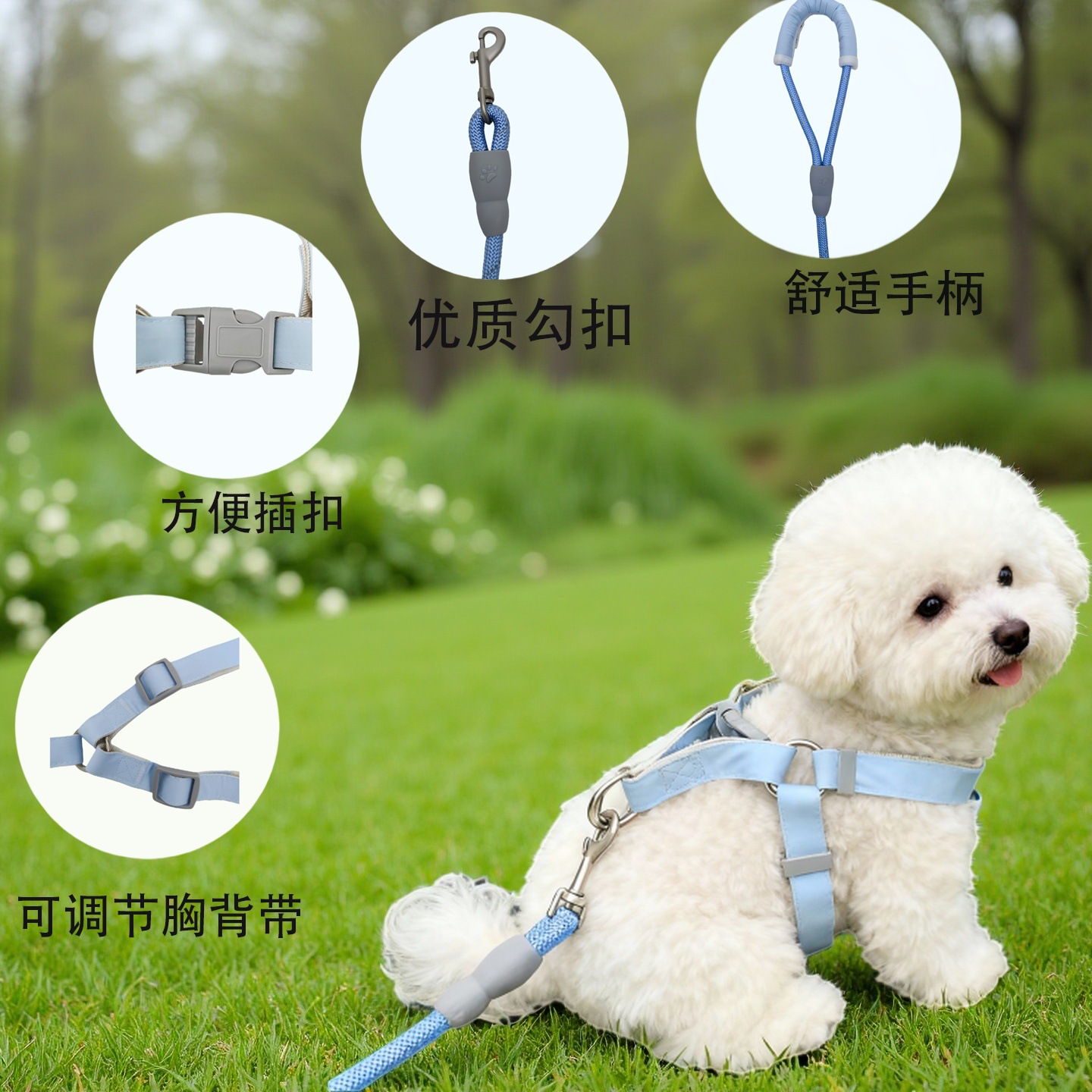 宠物胸背大型犬狗狗胸背中型犬遛狗牵引绳大狗背心式宠物背带狗