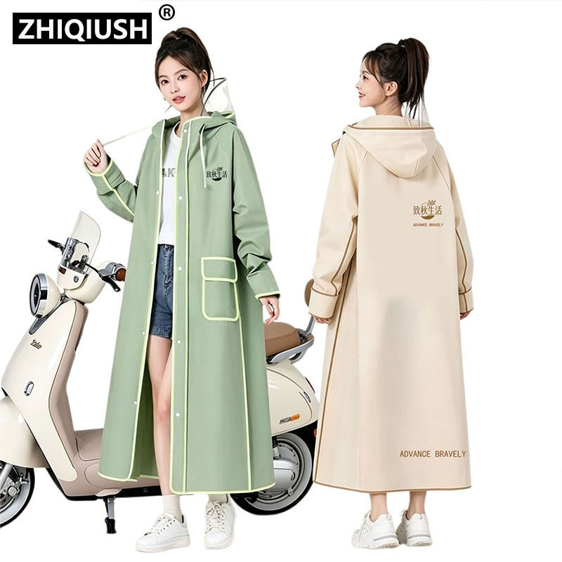 女款雨衣电动电瓶车长款