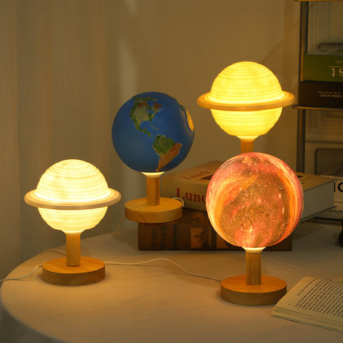 创意星球小夜灯3D卧室氛围灯儿童礼品带底座床头桌面星球灯摆件