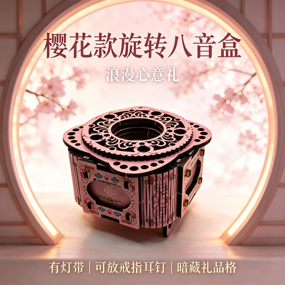 正版授权DIY木质机关音乐盒