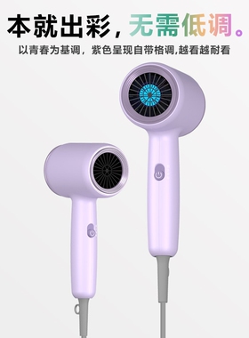 茵特拉电吹风机家用速干负离子大力护发大功率发廊白色紫色风筒风