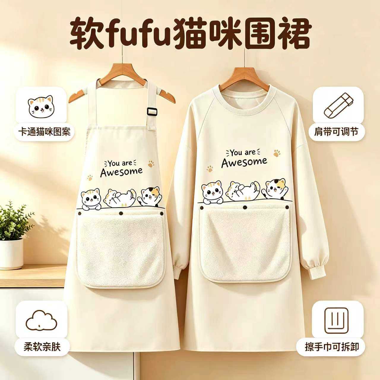 美术生专用厨房围裙年轻款罩衣带