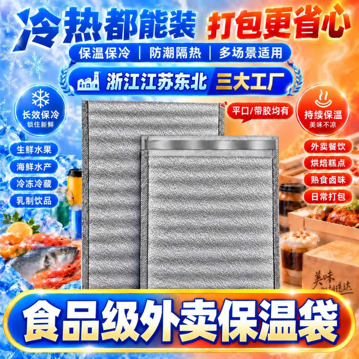 保温袋2毫米加厚铝箔自封保冷袋