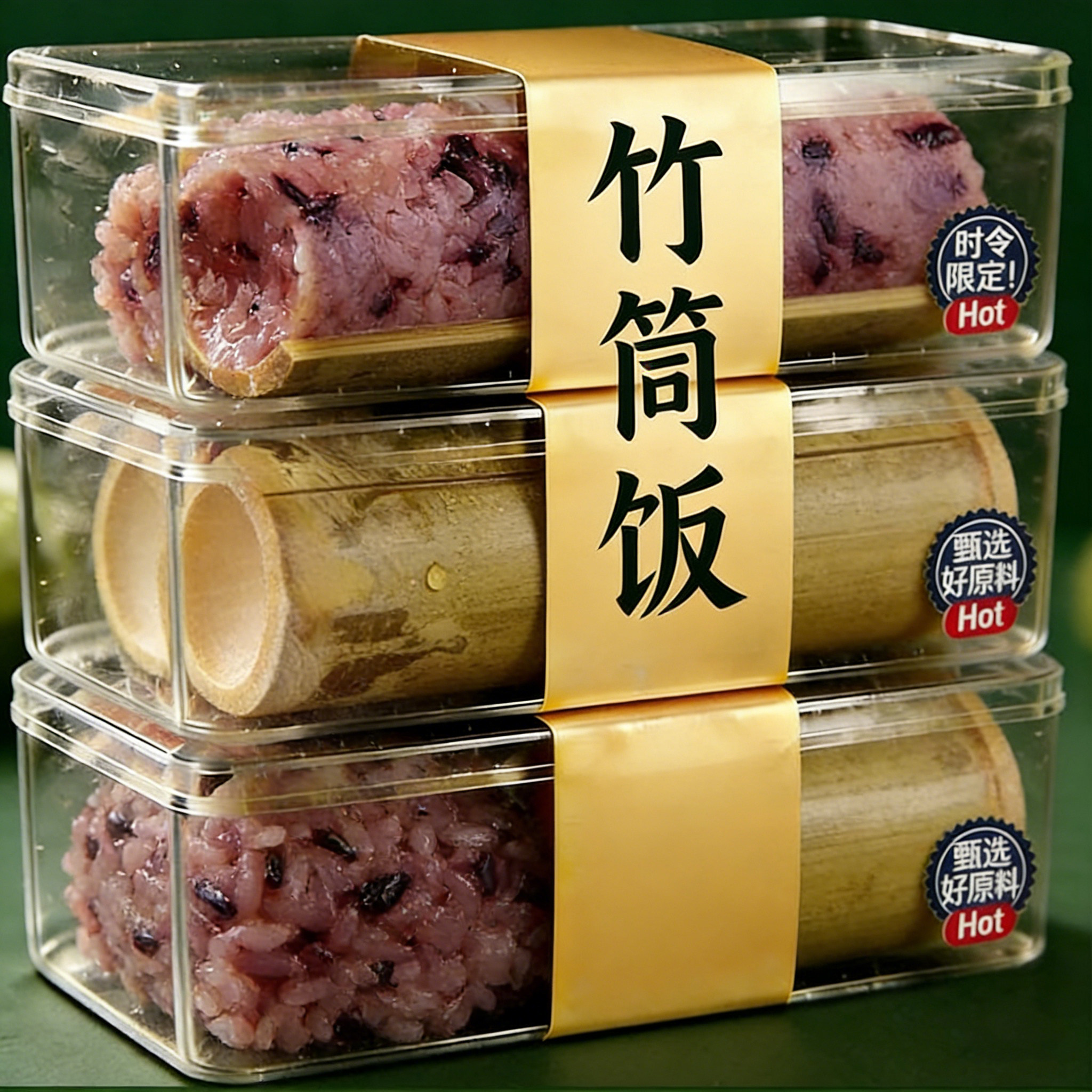 新季品正品官方旗舰的竹筒饭云南饭团早午餐半成品粽子速食紫糯米