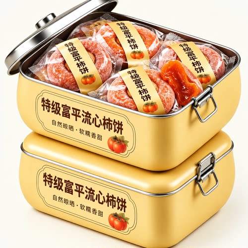 富平柿饼官方旗舰店正品正宗陕西富平流心柿饼独立包装5斤装柿饼