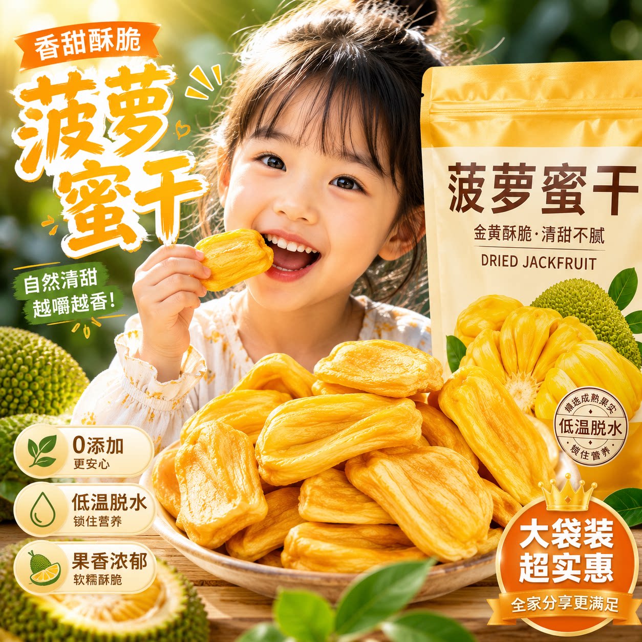 越南特产原装进口菠萝蜜干脆片官方旗舰店冻干果脯零食无糖无添加