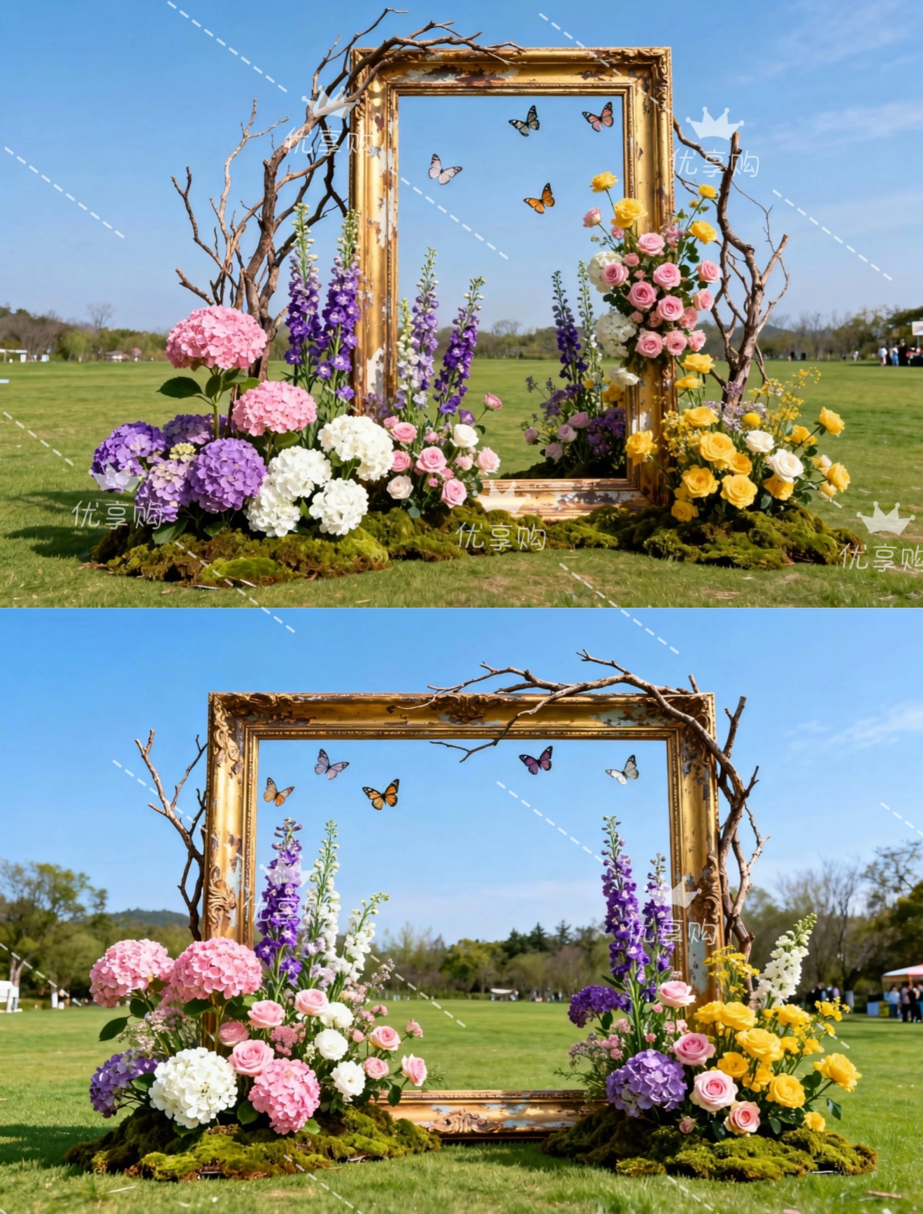 景区春日打卡拍照框户外草坪婚礼拍照框复古油画框婚礼装饰道具,商业/办公家具,商业美陈,淘宝优惠券,粉丝福利购,淘宝优惠卷