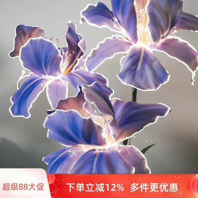 婚礼布置防水发光鸢尾花假花