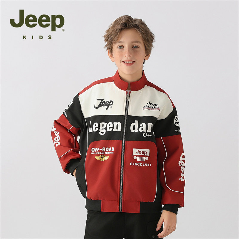 Jeep吉普童装男童机车服夹克外套