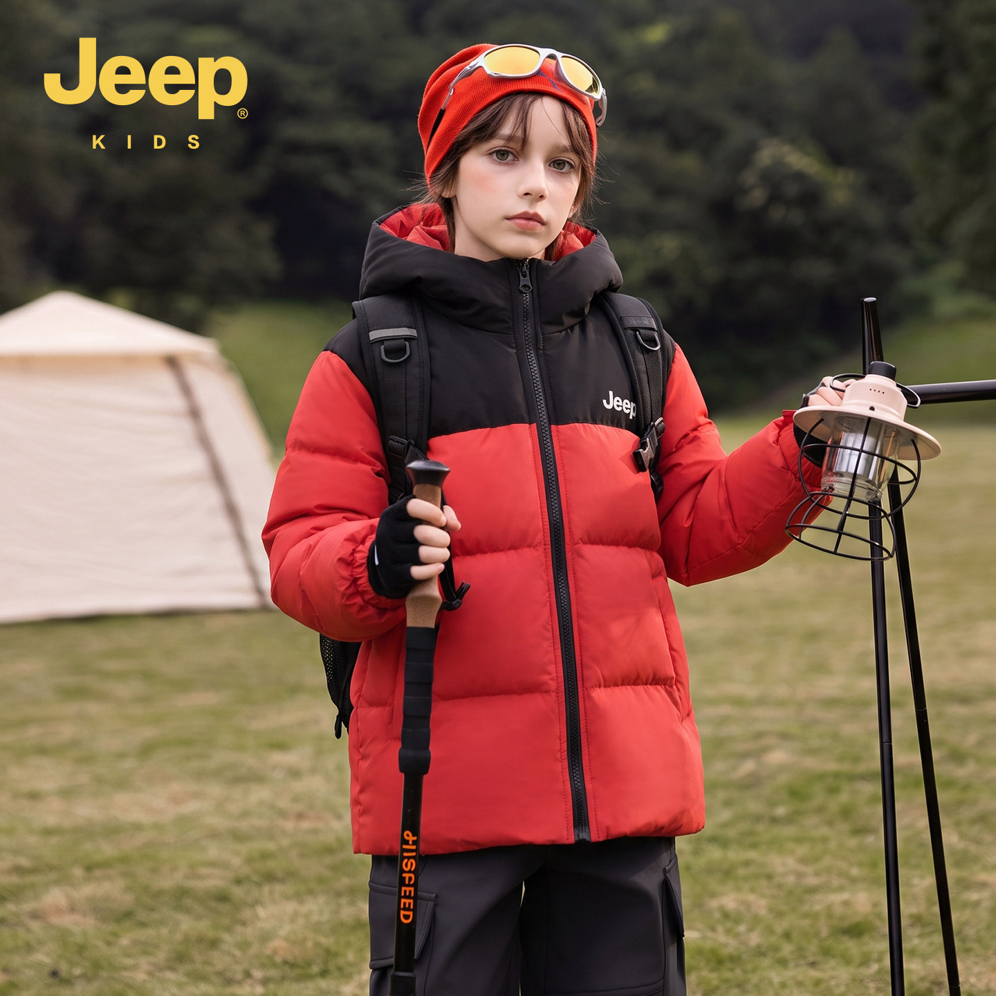 Jeep吉普童装儿童速暖羽绒服冬季男童加厚保暖户外休闲新年红外套