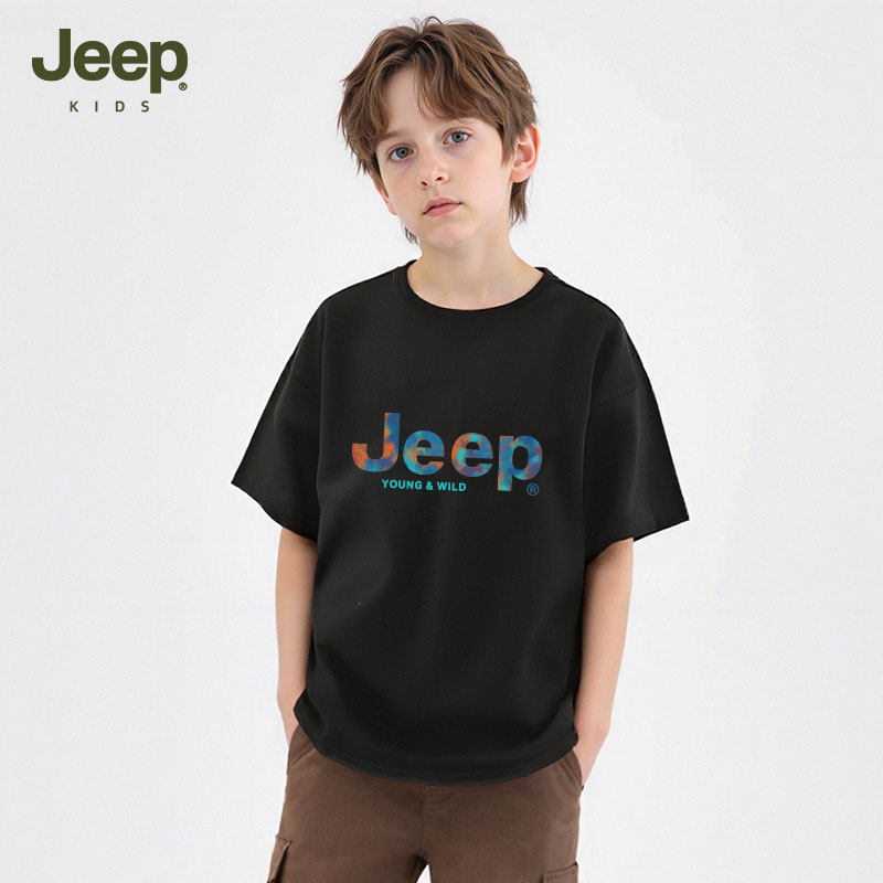Jeep男童纯棉T恤衫2026新款