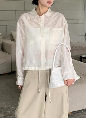 【文颖Eve】轻薄翻领立体小花刺绣衬衫H53512-CJ