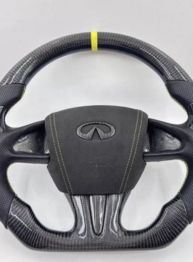 适用于 于英菲尼迪Q50L Q70 G25 G37碳纤维方向盘运动平底真皮打