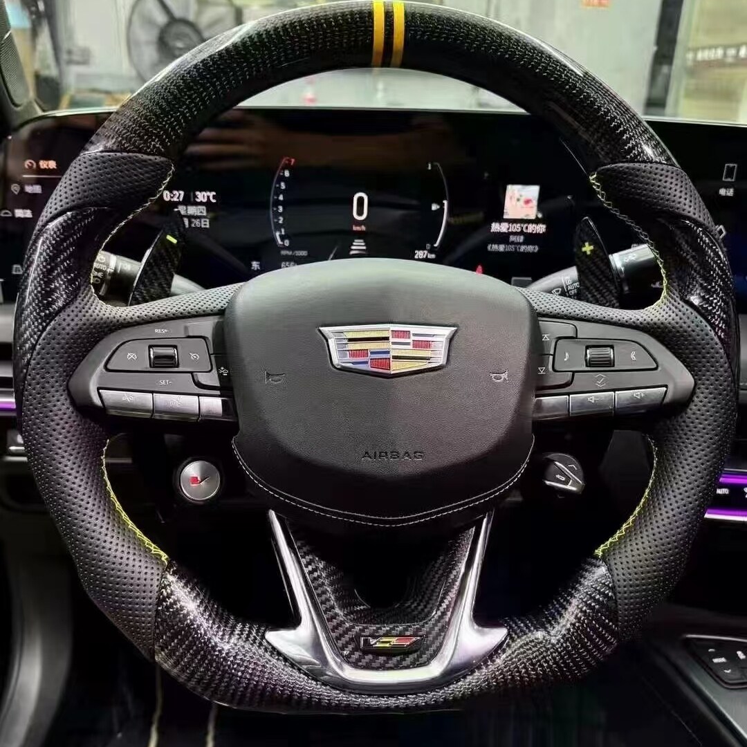 适用于 于凯迪拉克CT4/5/6 ATSL XT4/5/6改装碳纤维方向盘