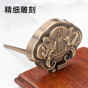 中式全铜牌匾托十字绣国画框扁托底托实木匾额支架挂钩纯黄铜托架