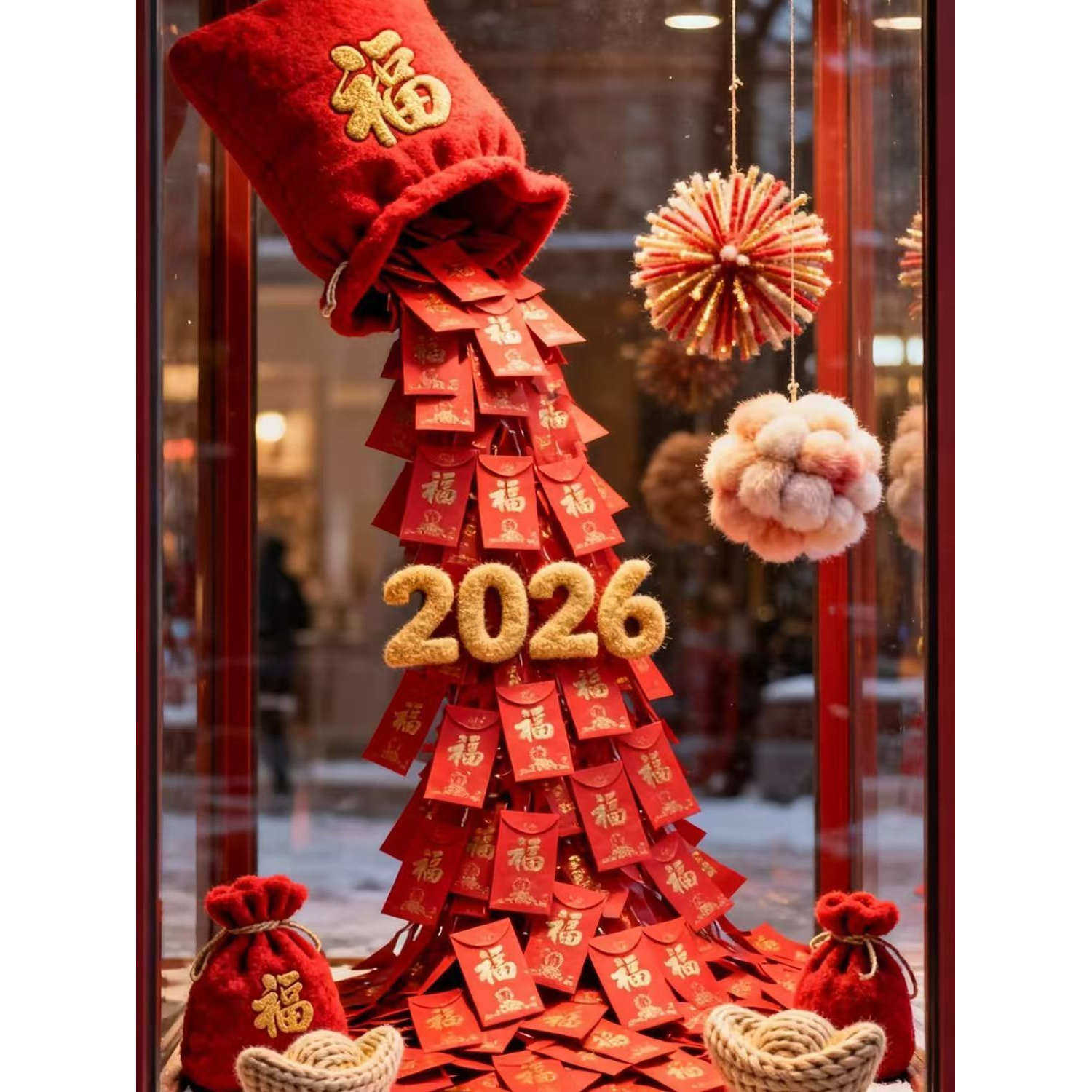 大型红包树装饰商场景区店铺节日打卡发财许愿树红包瀑布墙面布置,节庆用品/礼品,节日装扮用品,淘宝优惠券,粉丝福利购,淘宝优惠卷