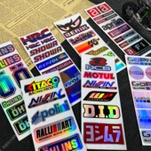 七彩镭射摩托车贴纸改装 三箱头盔赞助商贴花电动车踏板车汽车贴画