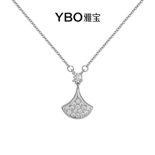 「镶钻小裙子」纯银s999正品扇形项链女款2025新款生日礼物女生