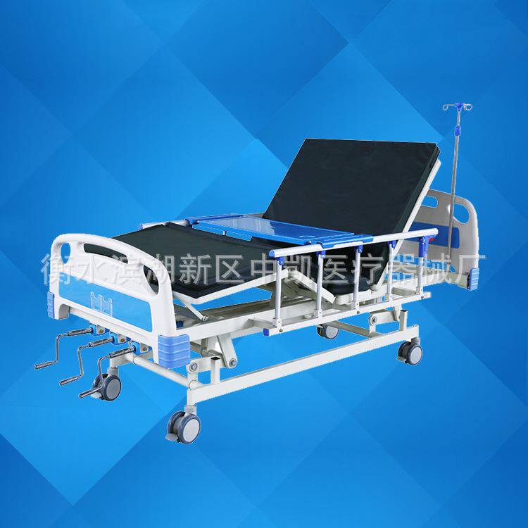 厂家生产手动三摇护理床 整体升降病床调节高度 护理床