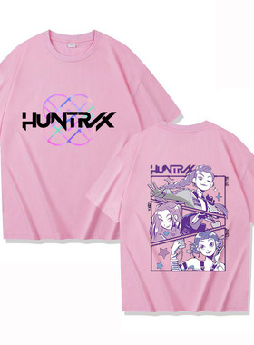 KPop Demon Hunters Huntrix卡通图案猎魔女团T恤短袖中大童纯棉