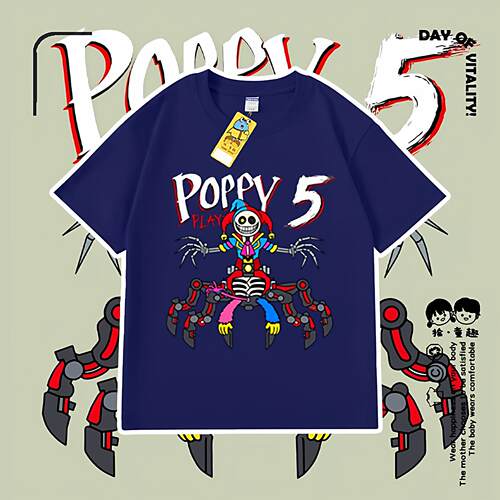 游戏poppy playtime prototype夏季新款短袖T恤百搭男女童上衣潮