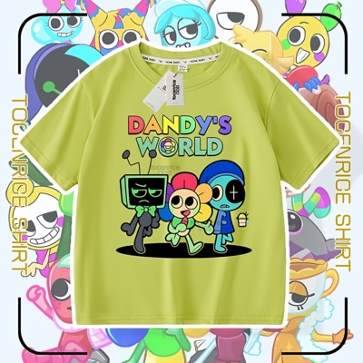 跨境游戏Dandy's World丹迪的世界衣服儿童短袖t恤男女童半袖上衣