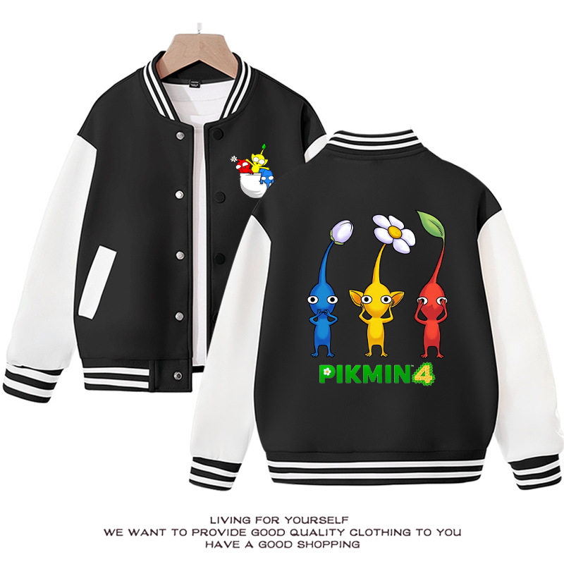 跨境新款Pikmin皮克敏衣服儿童韩版男女童百搭春秋款棒球服外套潮