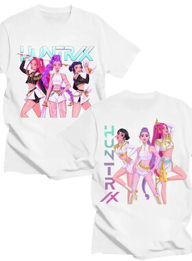 动漫Huntrix Kpop魔鬼猎人印花男女童t恤Mira Rumi Zoey时尚女孩