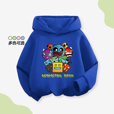 几何冲刺游戏连帽卫衣秋冬加厚