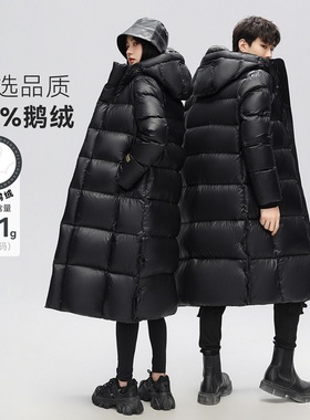 VISVIM BESSEL黑金羽绒服2025秋冬男女情侣长款鹅绒超厚羽绒外套