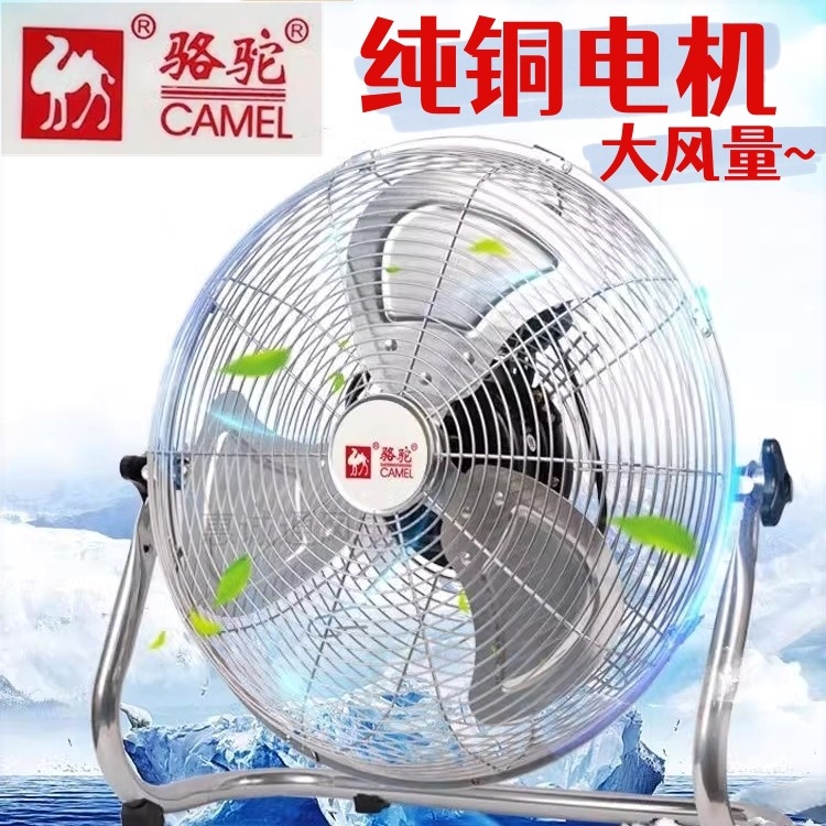 骆驼牌趴地扇电风扇PD-16/18/20风力工业风扇寸纯铜电机爬地扇大