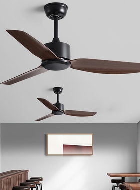 大风力黑色工业2025新款吊扇餐厅灯吊顶电风扇客厅家用商用复古无