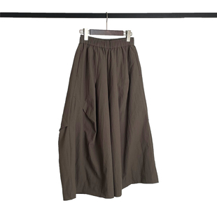 女 加厚松紧腰宽松羽绒阔腿休闲裤 9分 高支节水洗棉 小众设计师