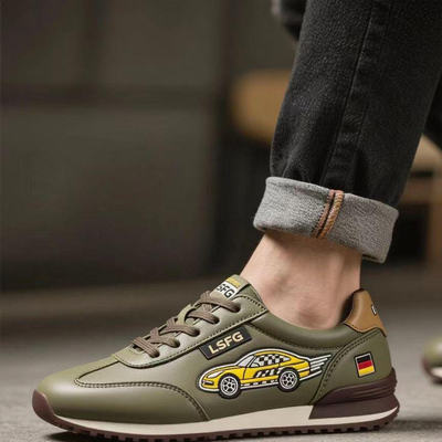 LSFG新款软底轻便阿甘男鞋德训赛车印花休闲运动鞋