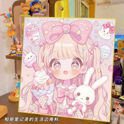 少女卡通钻石画2023新款手工卧室可爱5d立体贴钻画十字绣水钻刺绣