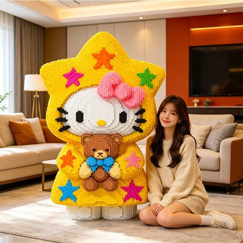 星星kk猫库洛美乐小颗粒拼插积木益智成人儿童玩具男女孩暑假礼物