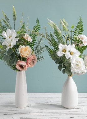 厂家椿屋茶花手札仿真花设计婚庆手捧花束墙饰墙挂跨境CF01137