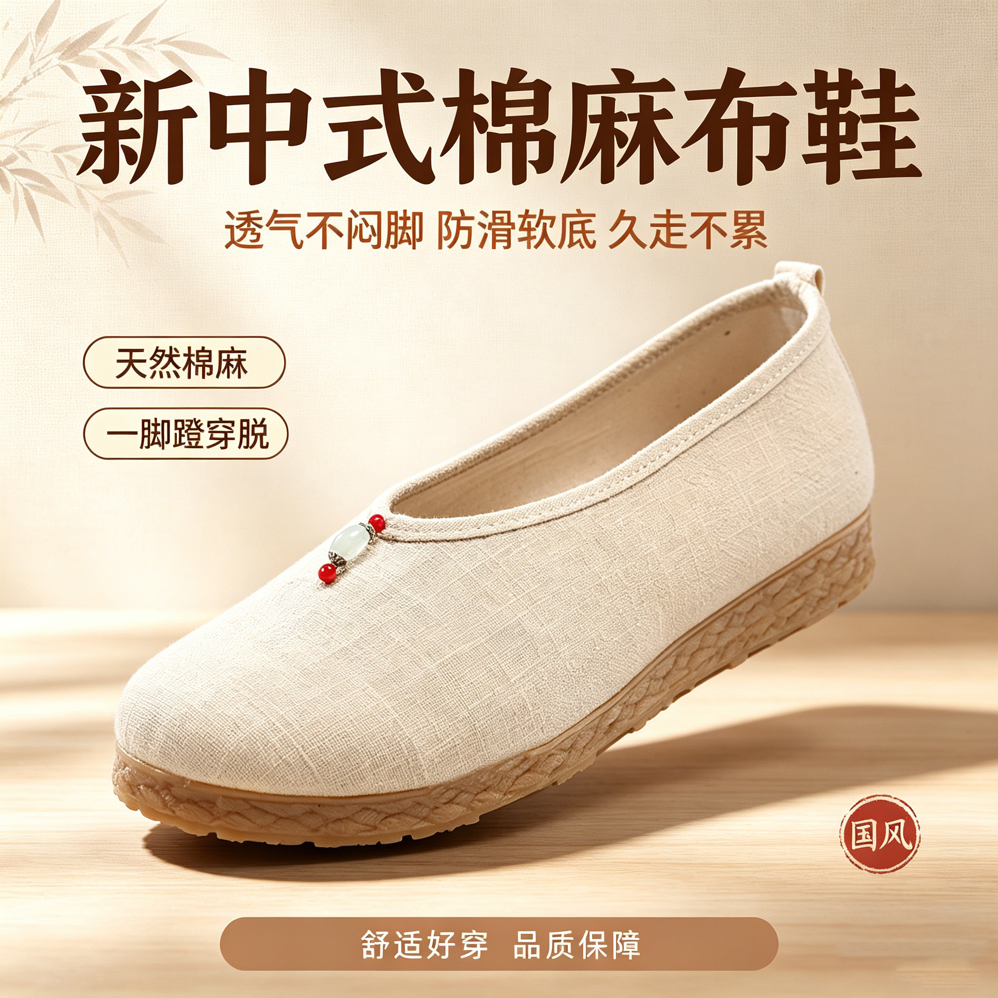 26款古风禅意女鞋老北京布鞋棉麻布鞋女平底汉服鞋绣花女鞋茶艺师
