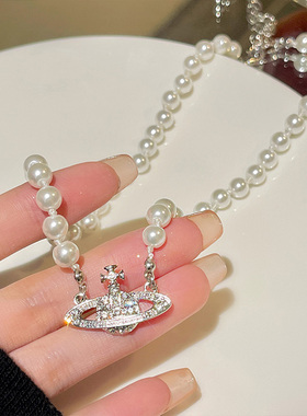 棉左合金女珍珠项链女小众设计