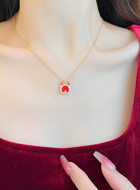 棉左合金合金女新年项链