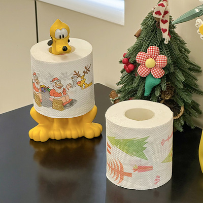 可爱布鲁托卷纸器创意家居置物架免打孔厕纸可拆卸卷纸架装饰摆件