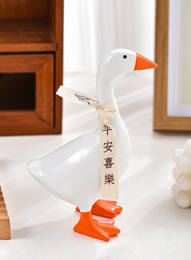 跨境可爱仿真鸭子收纳创意diy吸铁石鸭子摆件树脂工艺品装饰摆件