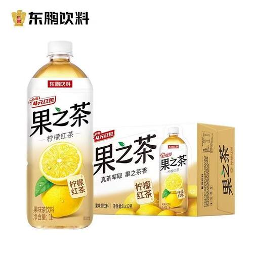 【12瓶】东鹏特饮果之茶果味茶饮料1L真茶萃取柠檬红茶茶饮料批发