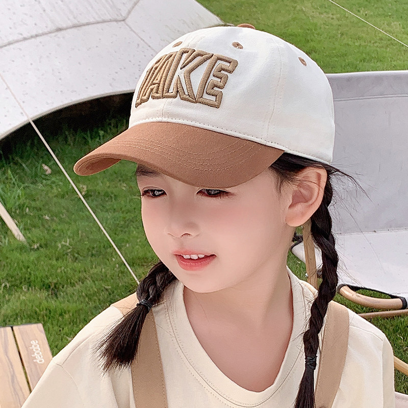 儿童TAKE字母帽子女款2025新款棒球帽男童时尚鸭舌帽春秋遮阳帽