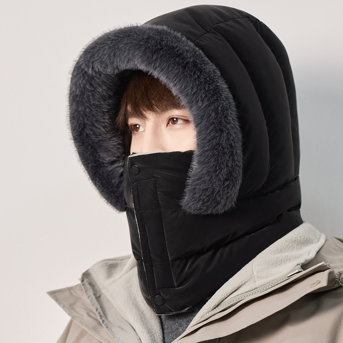 帽子男士冬季骑行户外保暖雷锋帽