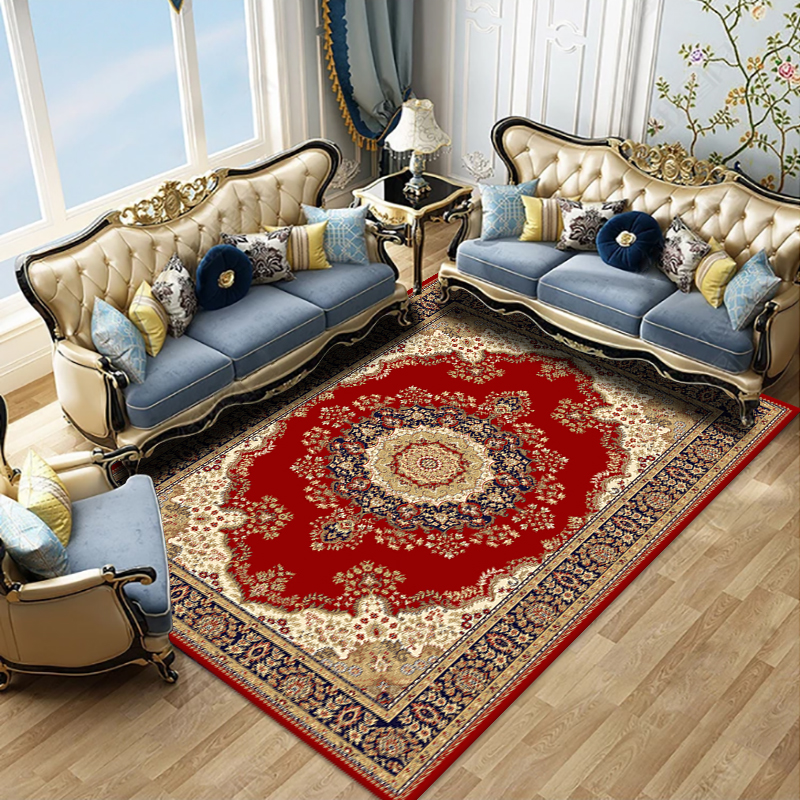 客厅欧红花120*200cm家用卧室客厅毯书房阳台厨房机洗吸水防滑垫